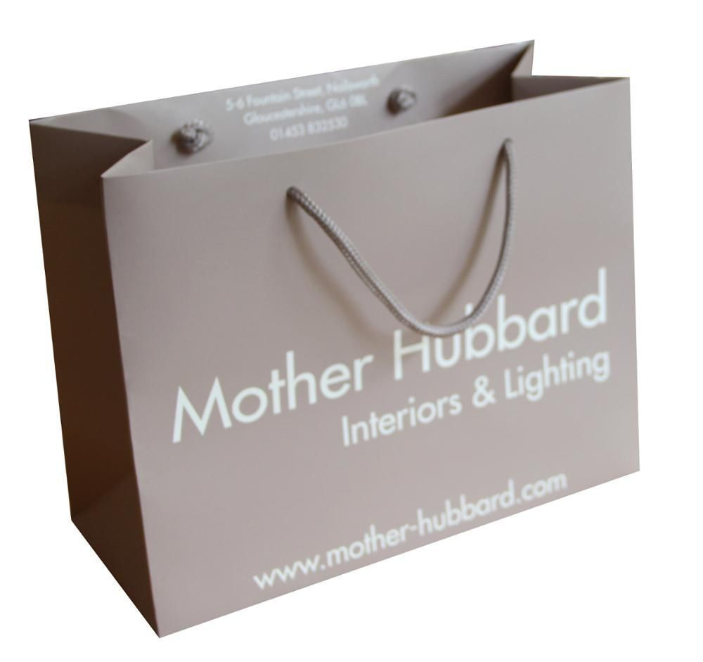 luxury Light shopping paper bag with OEM logo